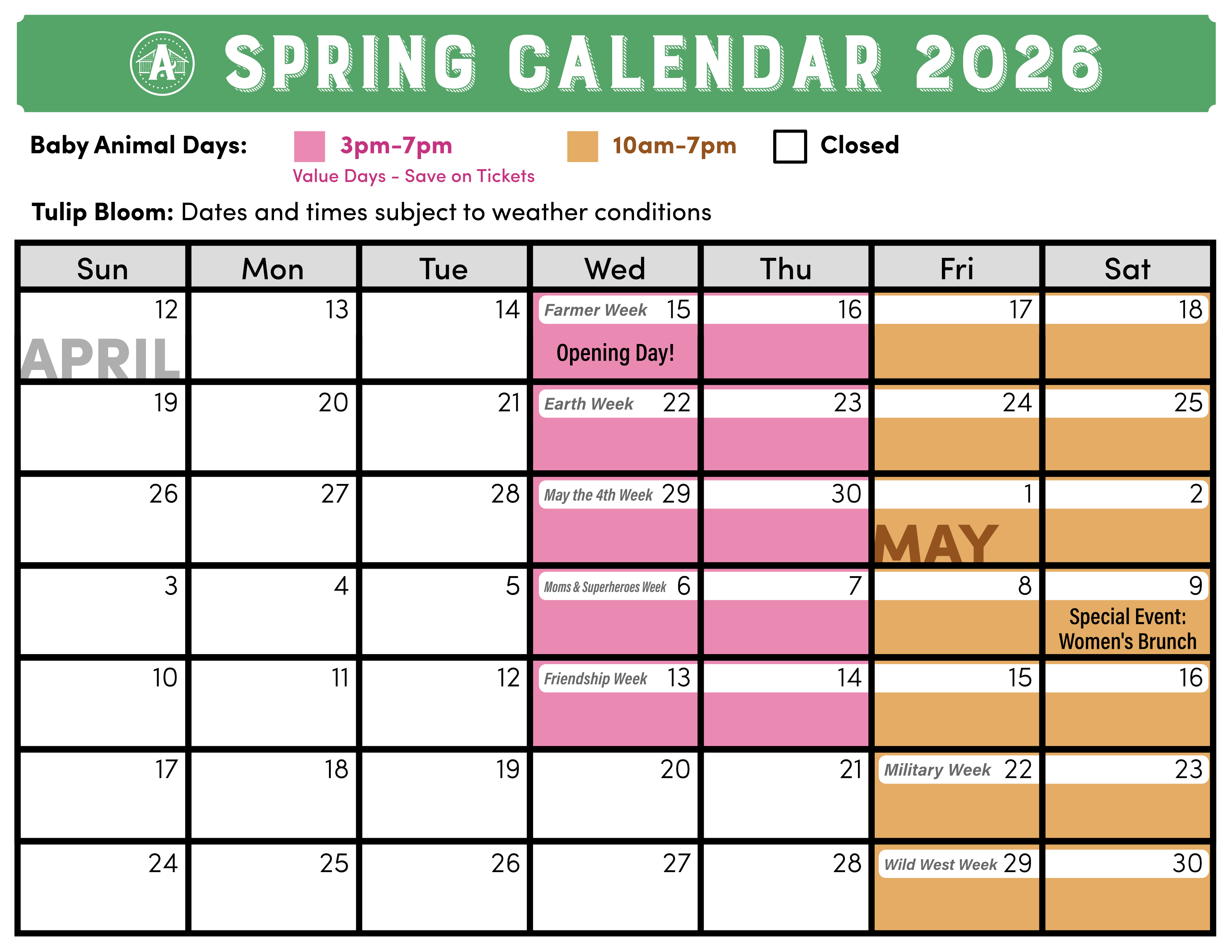 Spring Calendar 2026